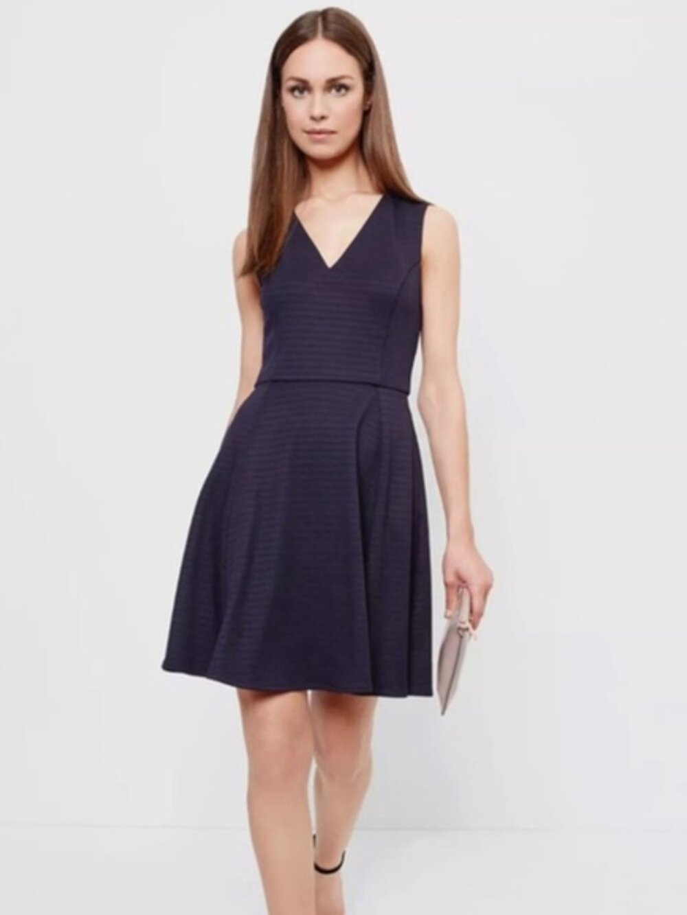 Ted Baker London Tawney Navy Blue Fit & Flare Pockets Skater Dress 2 US 4/6